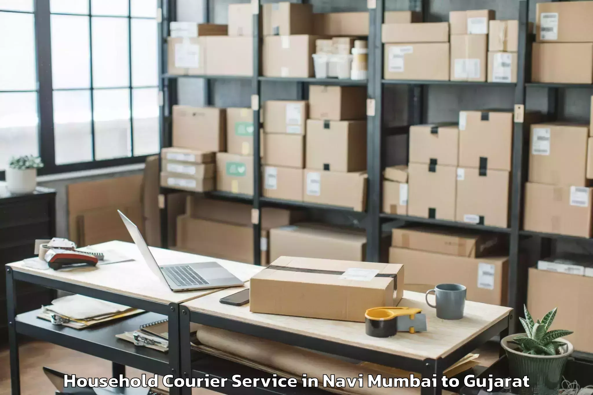 Discover Navi Mumbai to Lunavada Household Courier